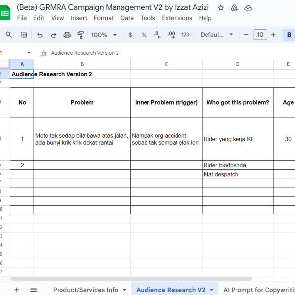 Template GRMRA - Audience Research & Copywriting