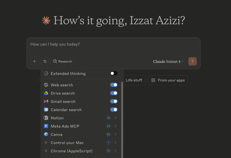 Claude AI MCP List Izzat Azizi