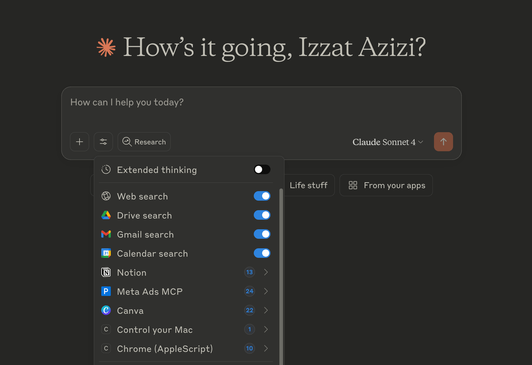 Claude AI MCP List Izzat Azizi