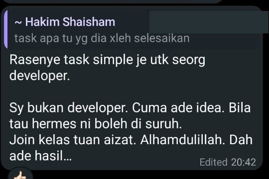 Testimoni peserta terdahulu daripada Hakim Shaisham